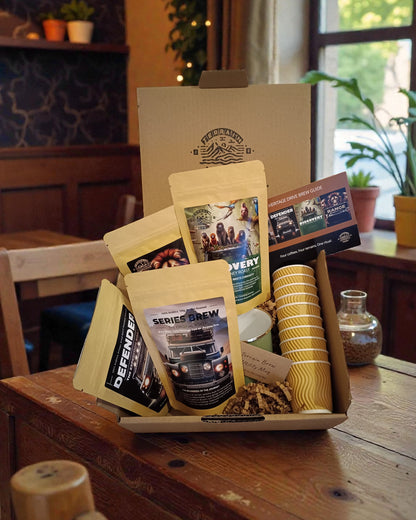 The Heritage Drive Gift Box - A journey through coffee, craft, and classic terrain.